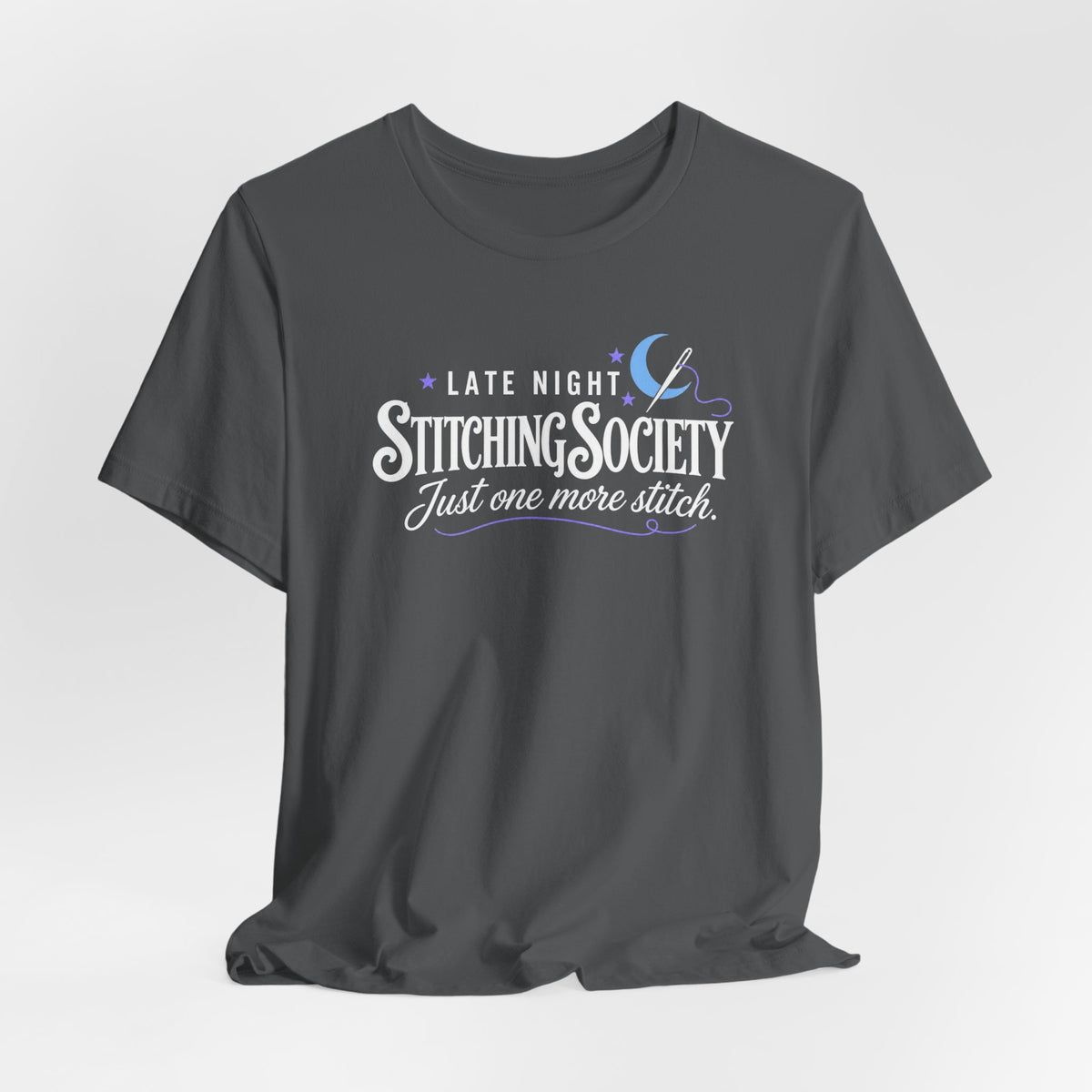 Stitching Society Moon and Stars Crewneck T-Shirt - White Font
