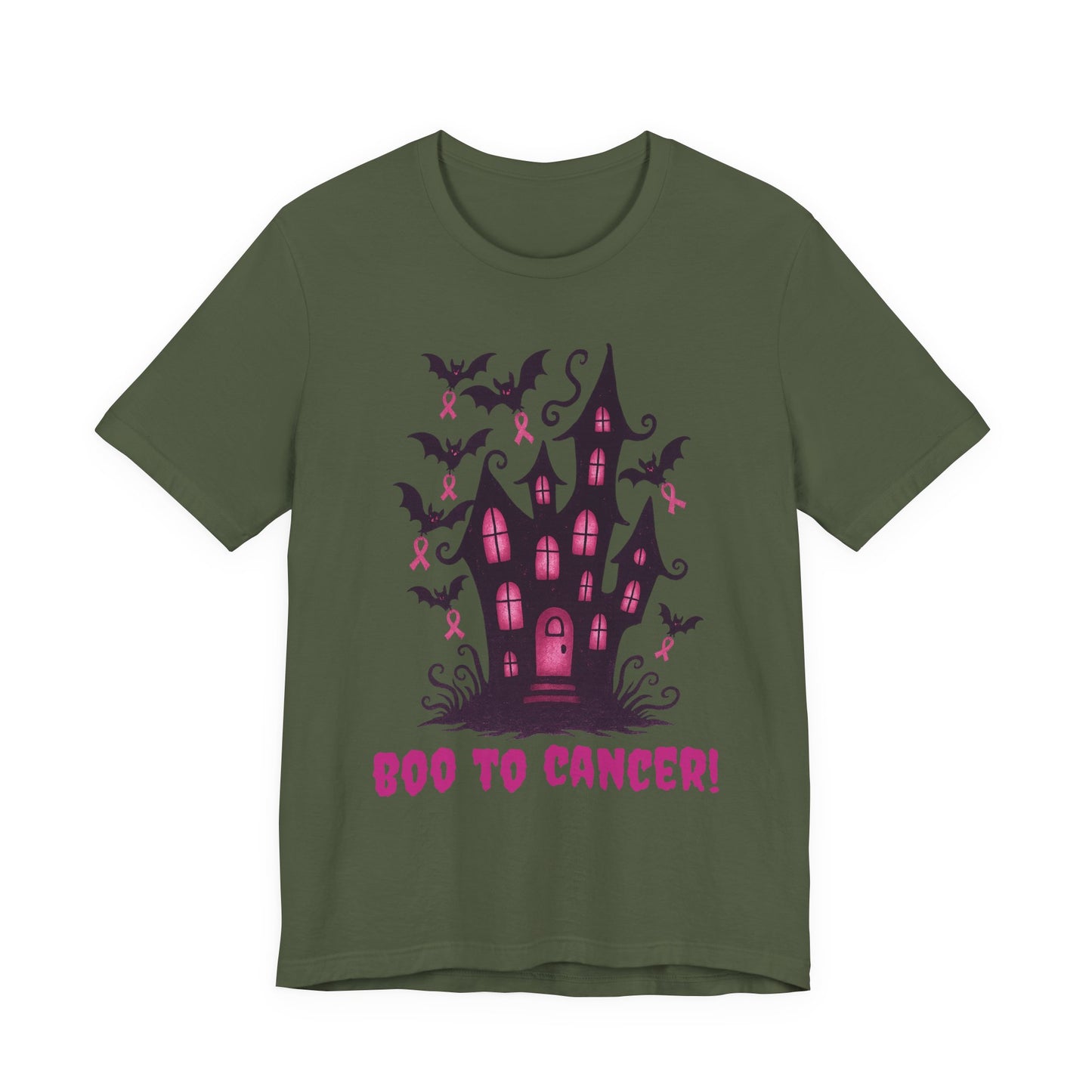 Boo to Cancer, Breast Cancer Awareness Tee, Support T-Shirt, Halloween Themed Breast Cancer Awareness Tee