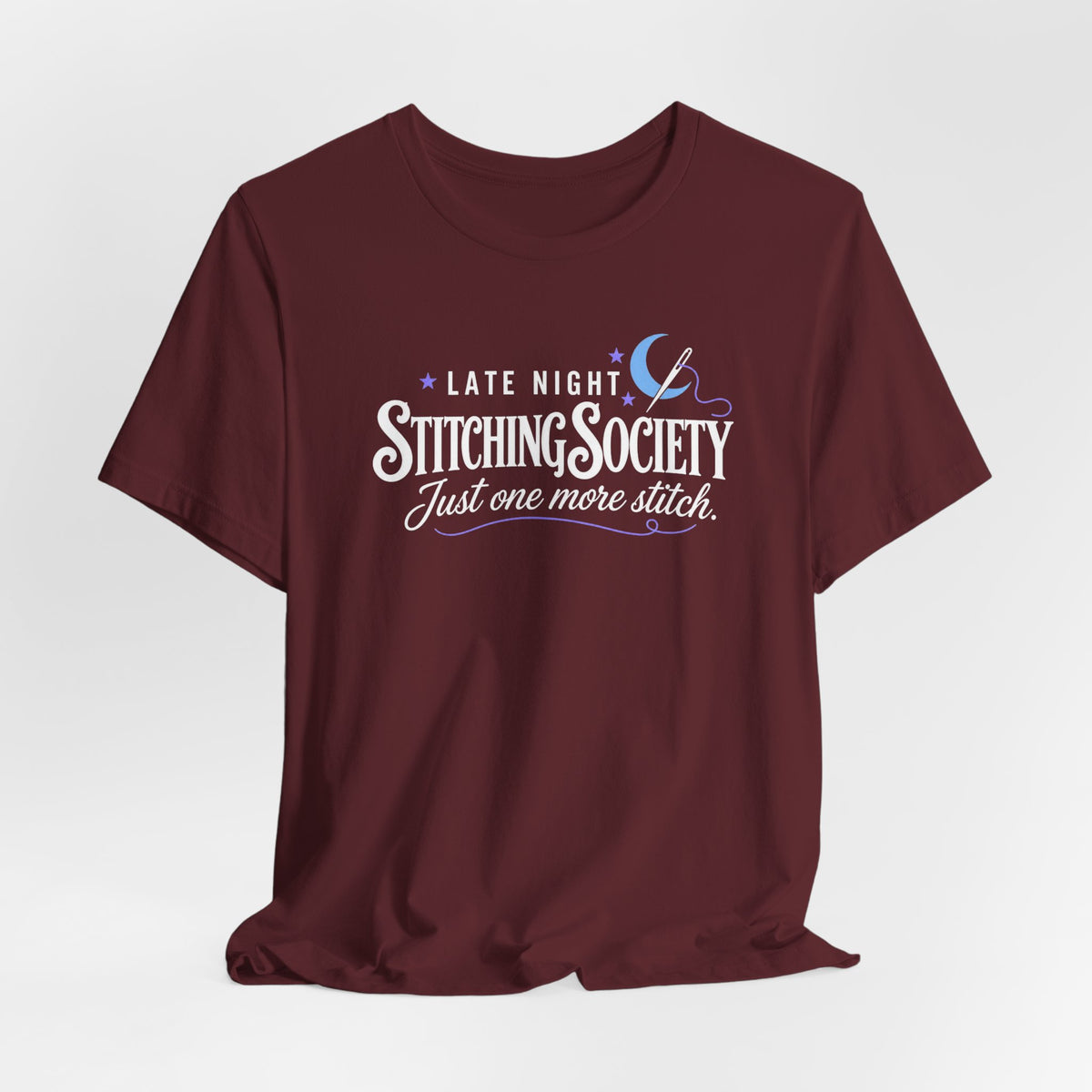 Stitching Society Moon and Stars Crewneck T-Shirt - White Font