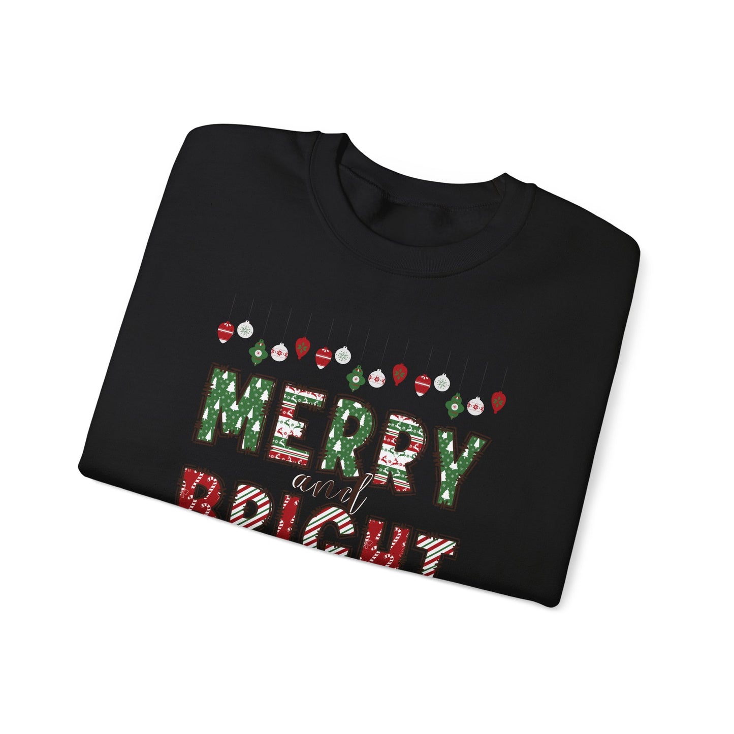 Christmas T-Shirt, Merry and Bright. Crewneck, Sweatshirt