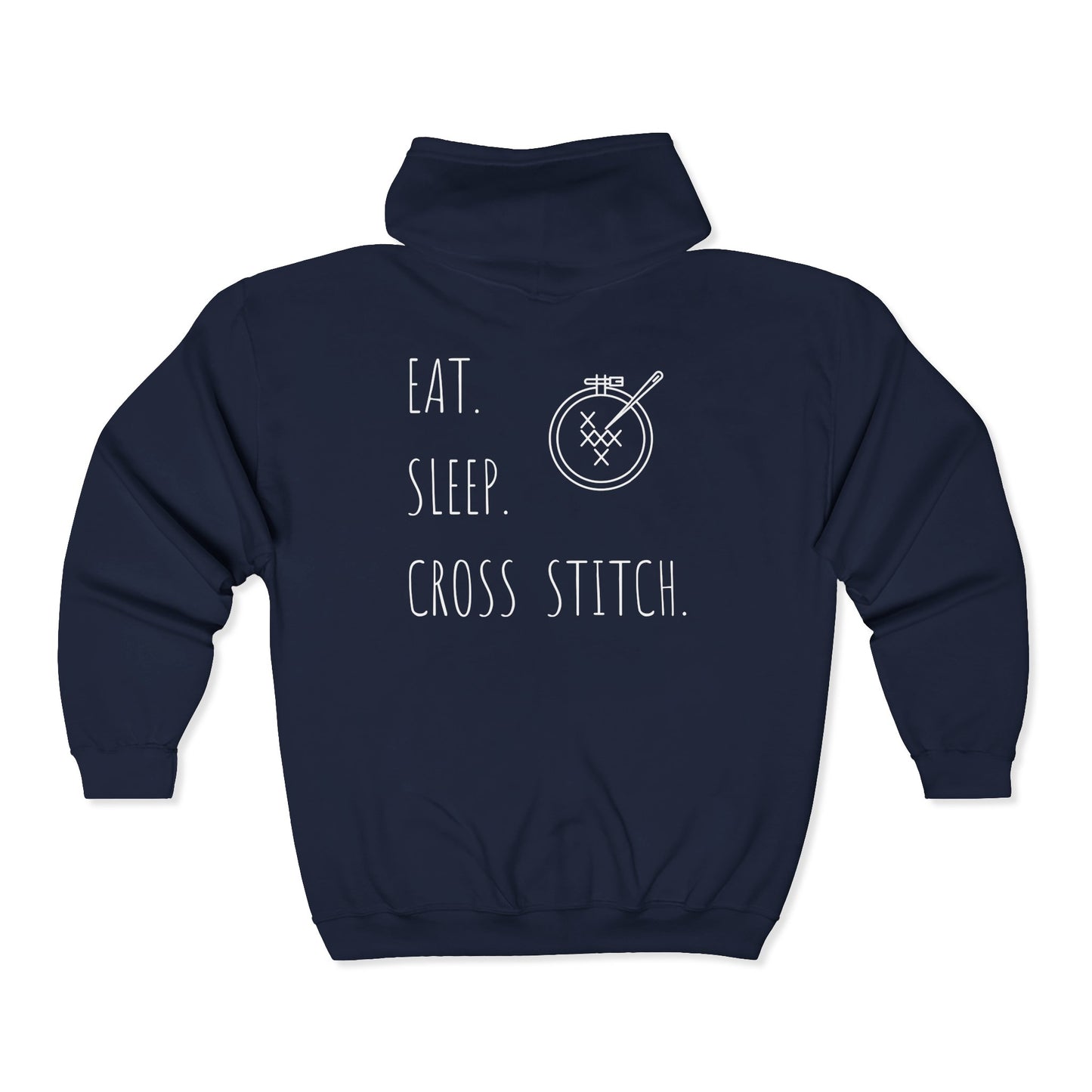 Eat. Sleep. Cross Stitch - Zip Hoodie, Heavyweight Hoodie