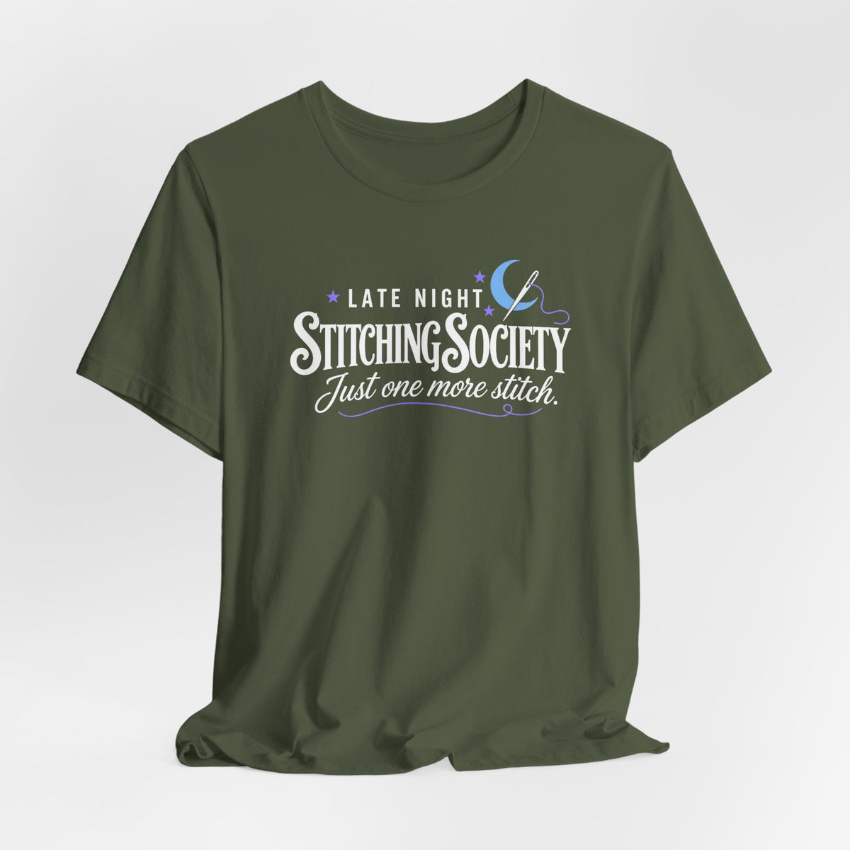Stitching Society Moon and Stars Crewneck T-Shirt - White Font