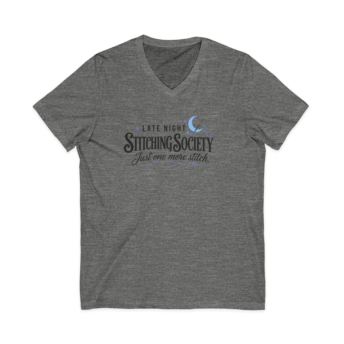 Stitching Society, Moon and Stars T-Shirt, V-Neck, Black Font