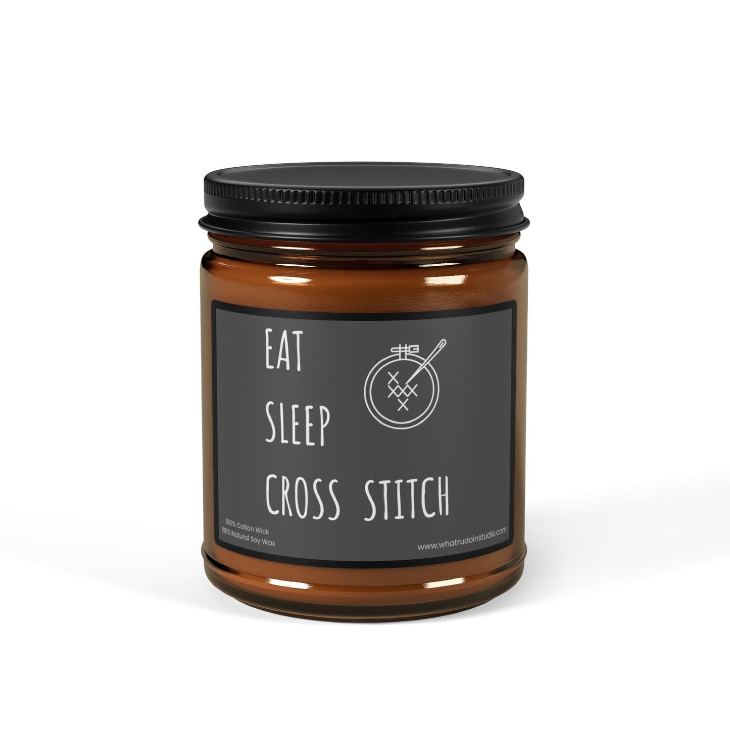 Eat, Sleep, Cross Stitch Scented or Unscented Soy Candle, Cross Stitch Candle, Stitchy Candle Gift
