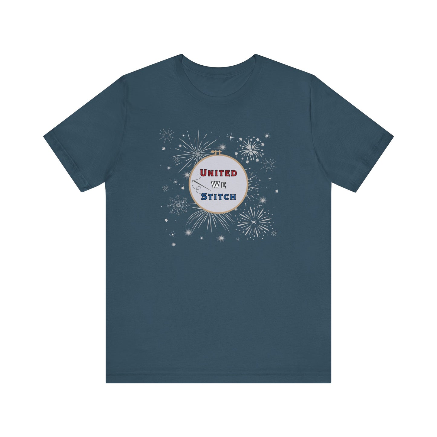 United We Stitch T-Shirt, Cross Stitch T-Shirt, Stitch Shirt, 4th of July, Stitchy Shirt