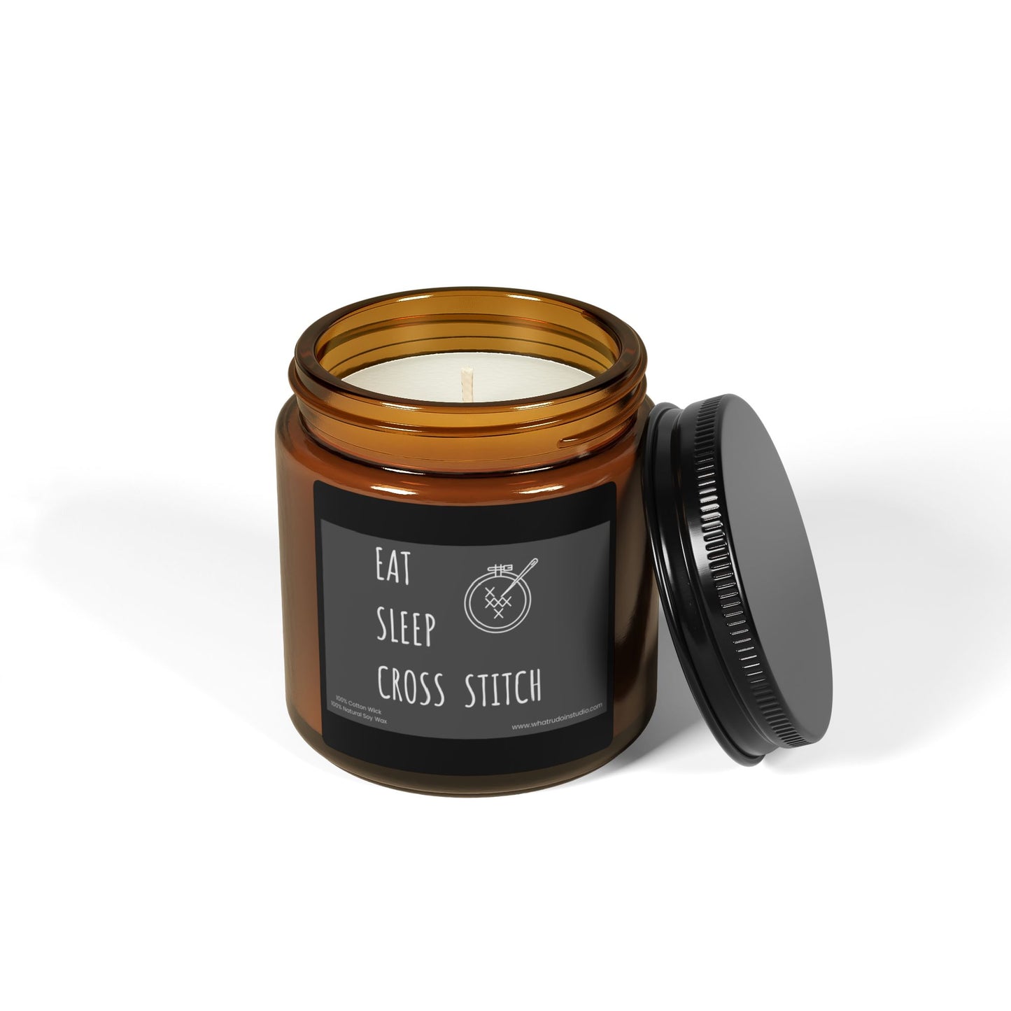 Eat, Sleep, Cross Stitch Scented or Unscented Soy Candle, Cross Stitch Candle, Stitchy Candle Gift