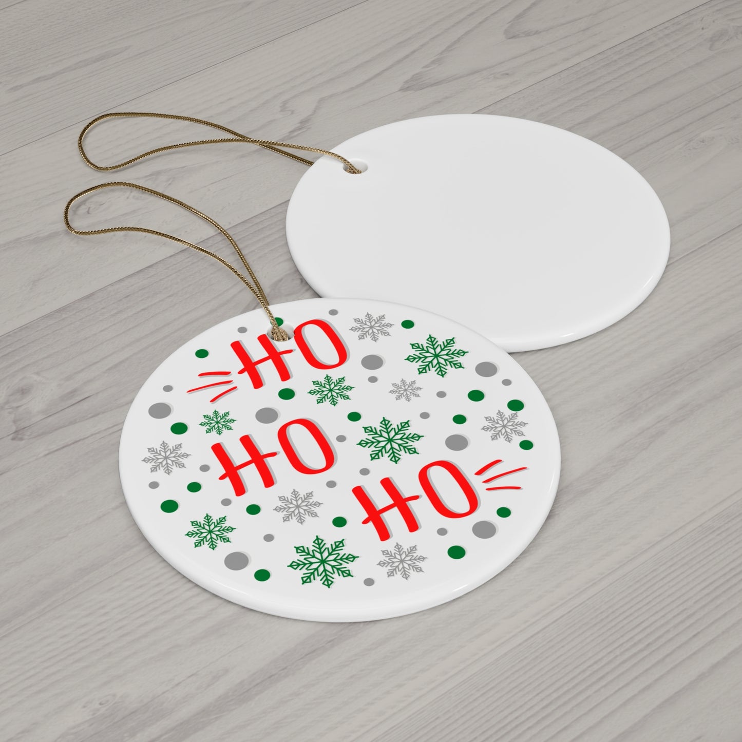 Ho Ho Ho, Christmas, Ceramic Ornament, Holidays, Santa