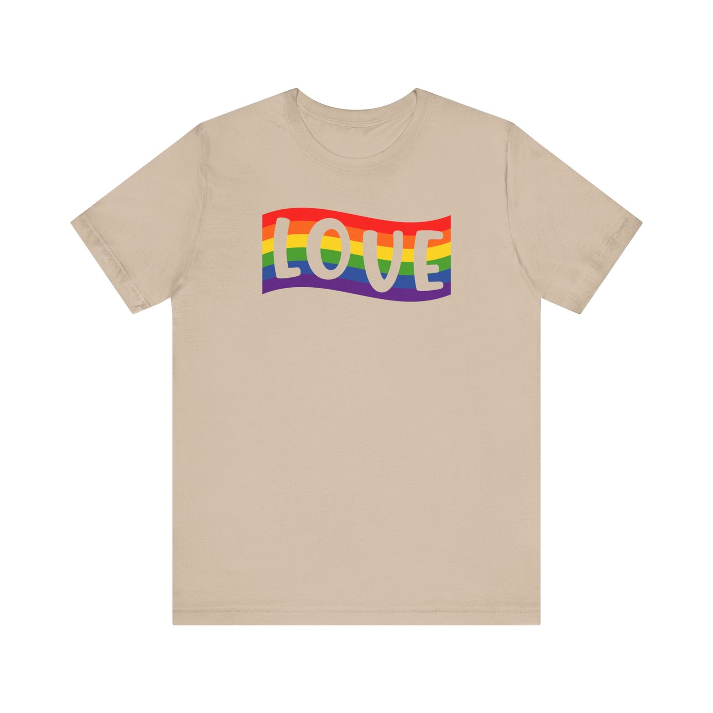 Pride Love Tee, LGBTQ+ Support T-Shirt, Rainbow Graphic Shirt, Gift for Pride Celebration