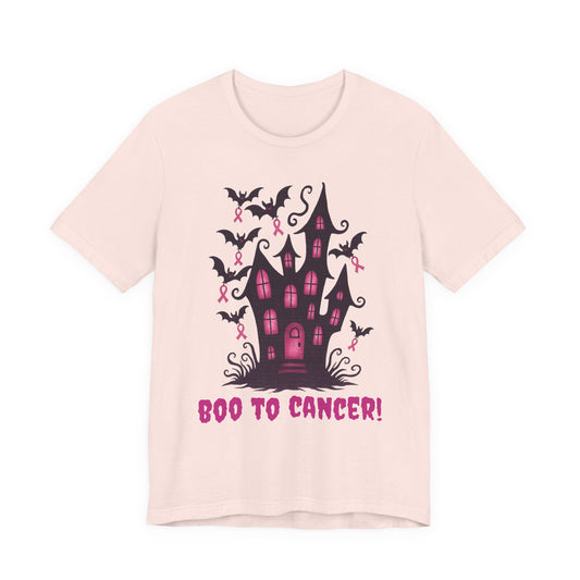 Boo to Cancer, Breast Cancer Awareness Tee, Support T-Shirt, Halloween Themed Breast Cancer Awareness Tee
