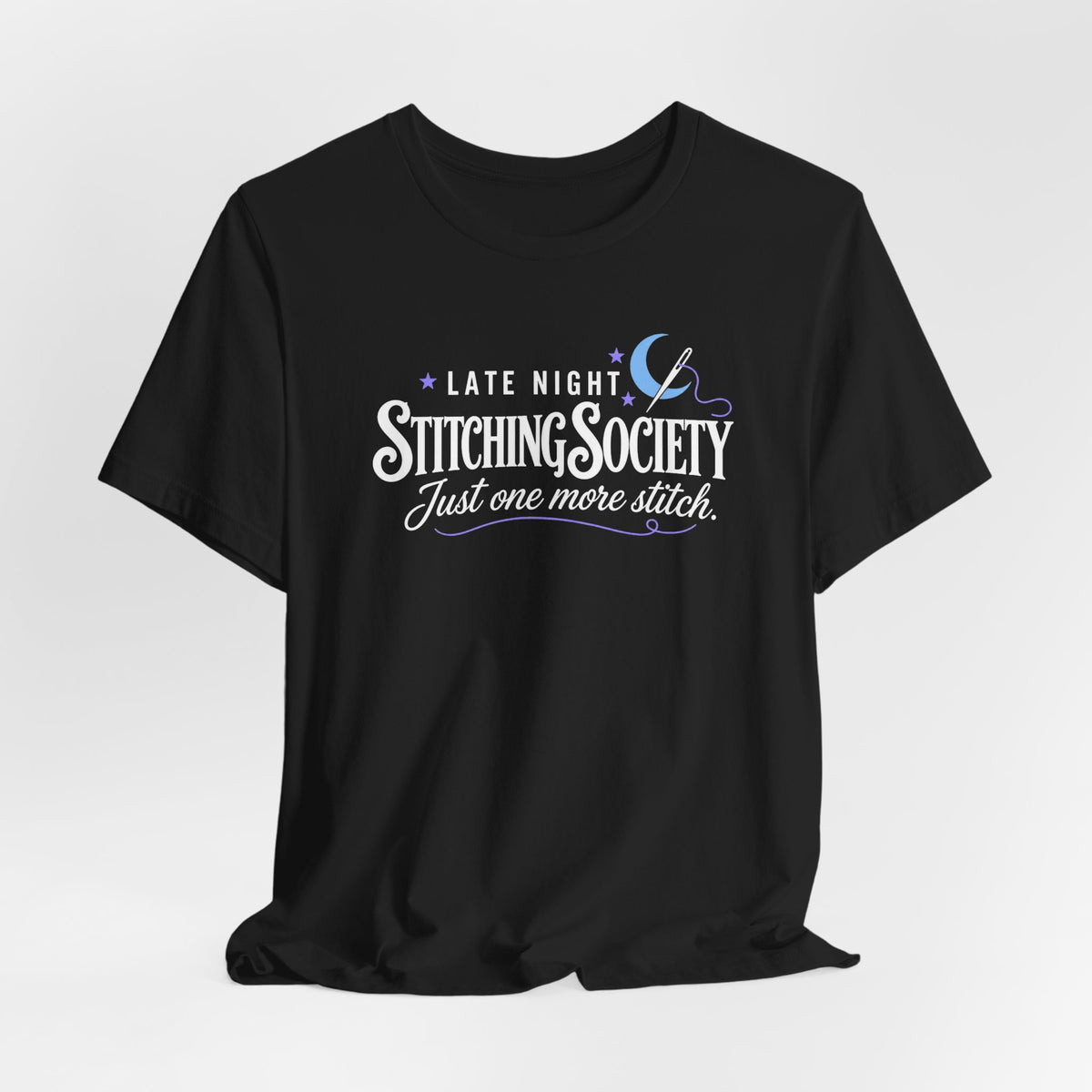 Stitching Society Moon and Stars Crewneck T-Shirt - White Font