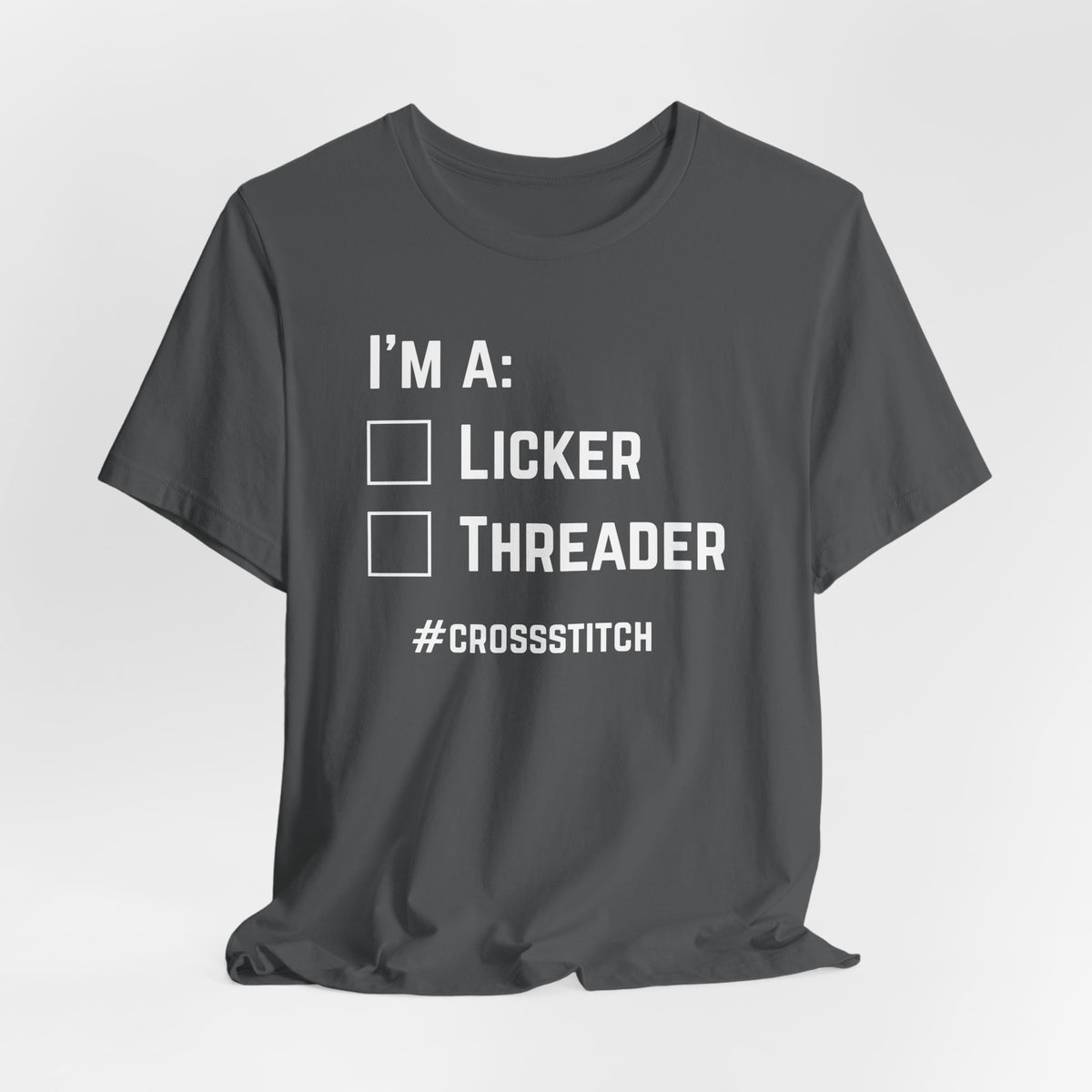 I'm A: Licker, Threader Crewneck Checkbox Tee