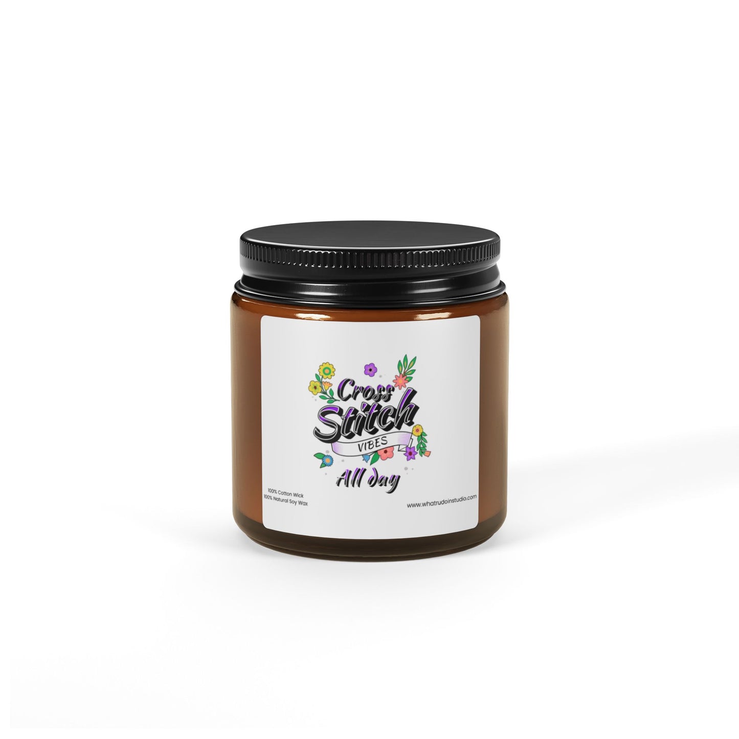 Cross Stitch Vibes All Day Scented or Unscented Soy Candle, Cross Stitch Candle, Stitchy Candle Gift