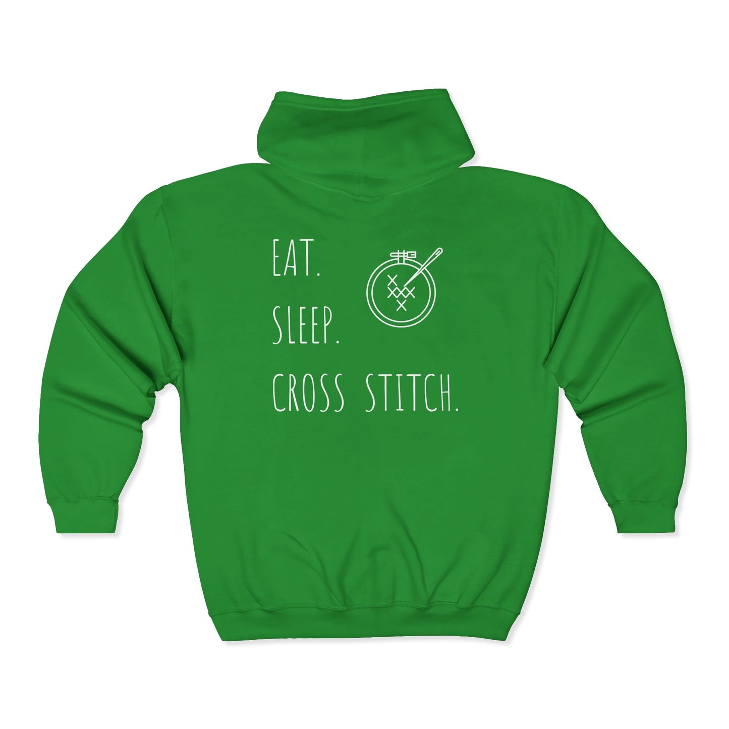 Eat. Sleep. Cross Stitch - Zip Hoodie, Heavyweight Hoodie