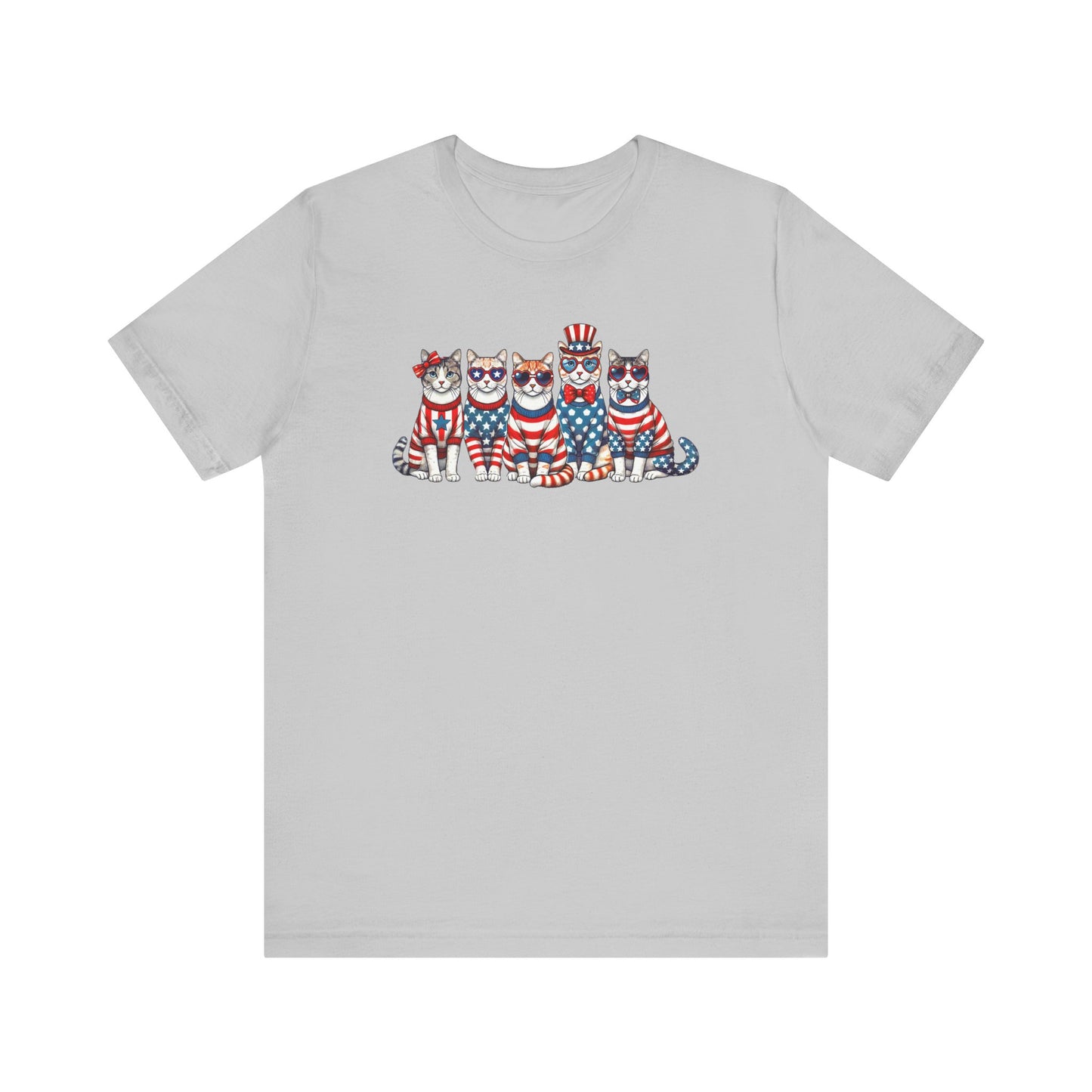 Patriotic Cat T-Shirt, Fun Shirt for Cat Lovers, Patriotic Cats, 4th of July, Gift for Cat Lovers