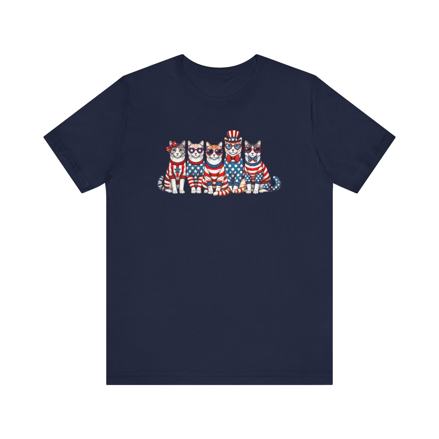 Patriotic Cat T-Shirt, Fun Shirt for Cat Lovers, Patriotic Cats, 4th of July, Gift for Cat Lovers