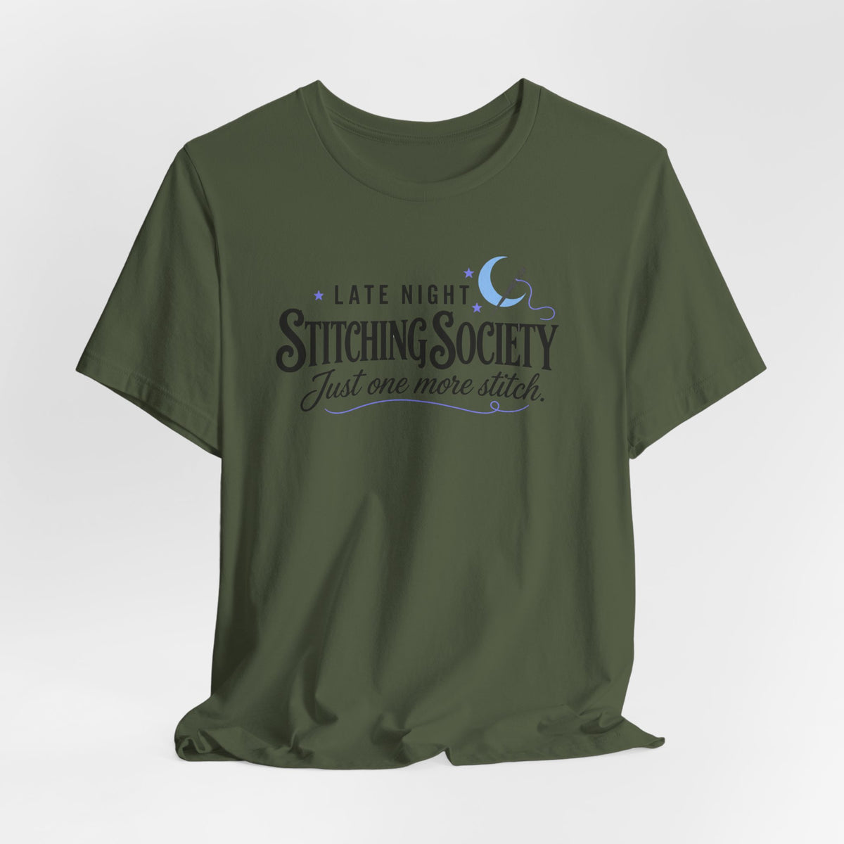 Stitching Society Moon and Stars Crewneck T-Shirt - Black Font