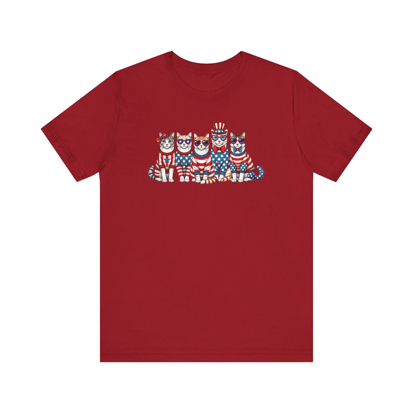 Patriotic Cat T-Shirt, Fun Shirt for Cat Lovers, Patriotic Cats, 4th of July, Gift for Cat Lovers