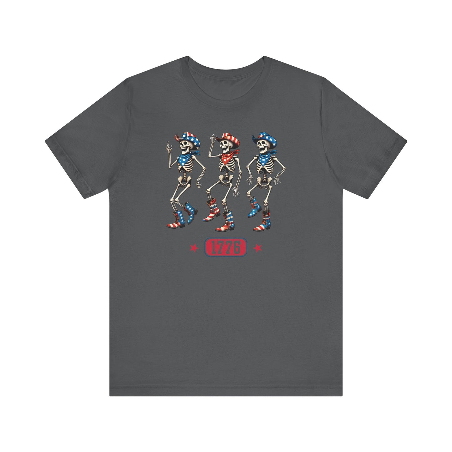 Patriotic Skeleton Tee for Independence Day Celebrations, Unisex Graphic Shirt, Casual Summer Wear, July 4th Outfit, Fun Tees