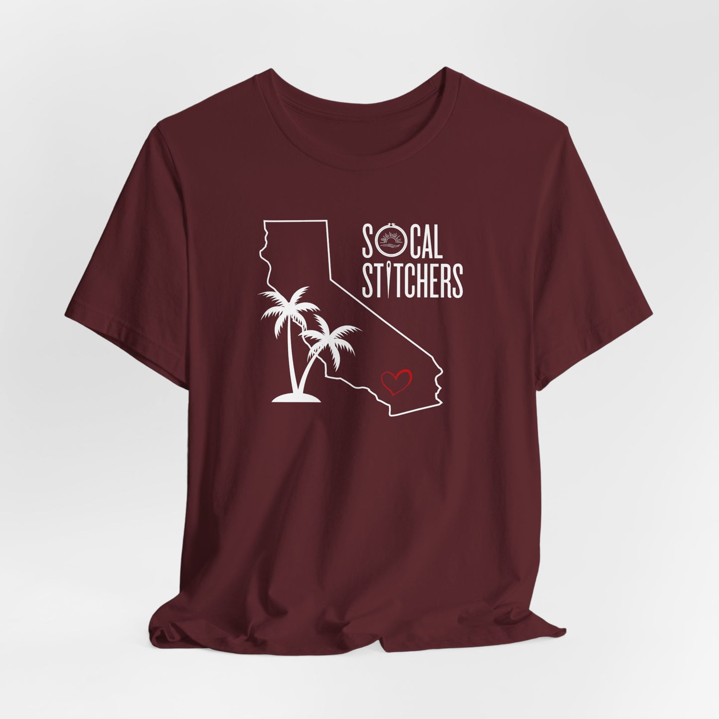So Cal Stitchers, White Font, Unisex Jersey Short Sleeve Tee