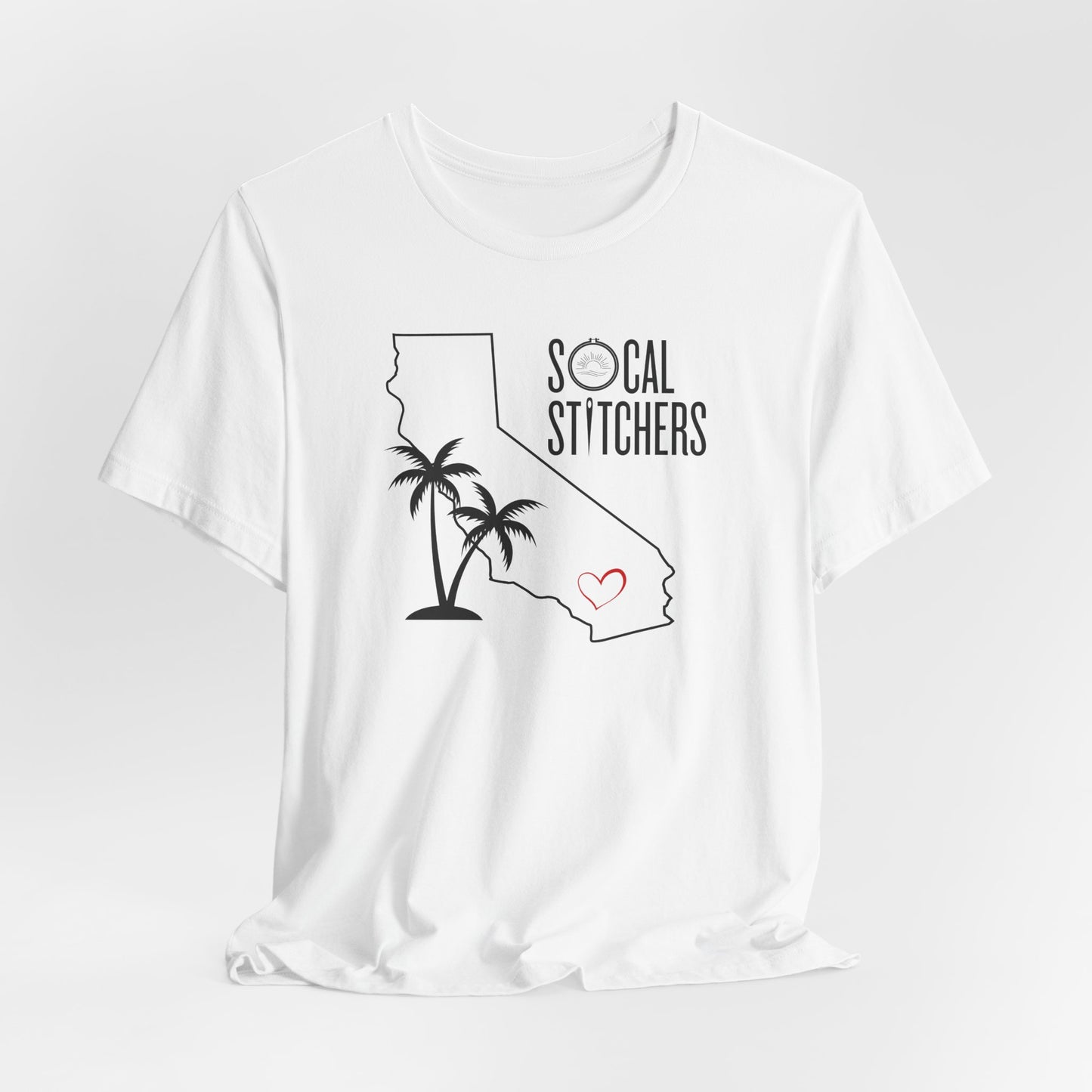 So Cal Stitchers, Black Font, Unisex Jersey Short Sleeve Tee