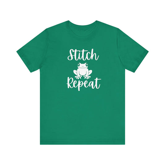 Stitch Frog Repeat, Cross Stitch Shirt, Unisex, T-Shirt, Stitching Shirt, Frog Shirt