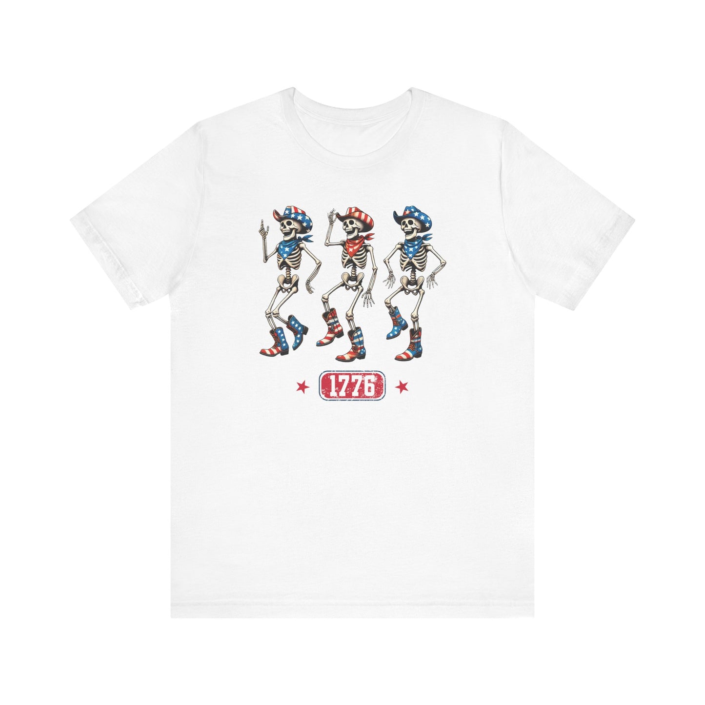 Patriotic Skeleton Tee for Independence Day Celebrations, Unisex Graphic Shirt, Casual Summer Wear, July 4th Outfit, Fun Tees