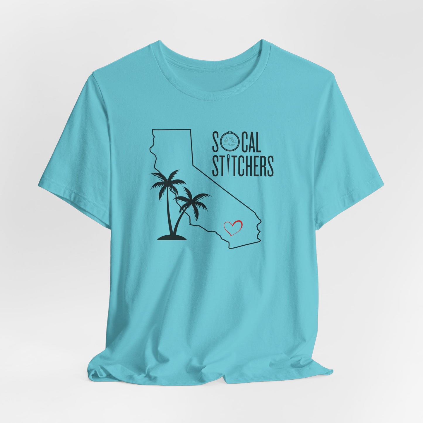 So Cal Stitchers, Black Font, Unisex Jersey Short Sleeve Tee