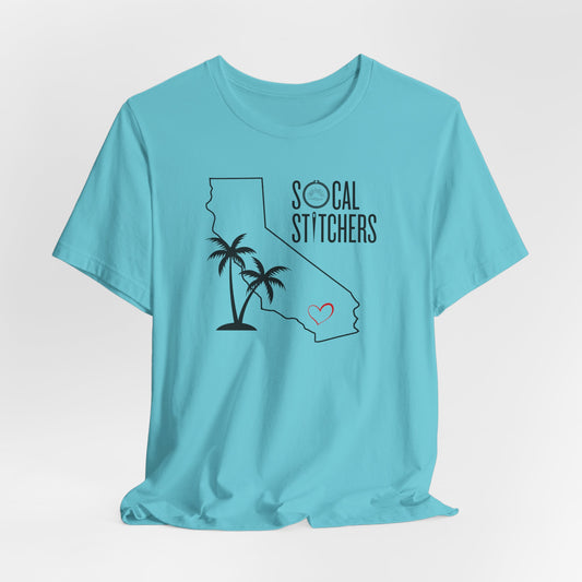 So Cal Stitchers, Black Font, Unisex Jersey Short Sleeve Tee