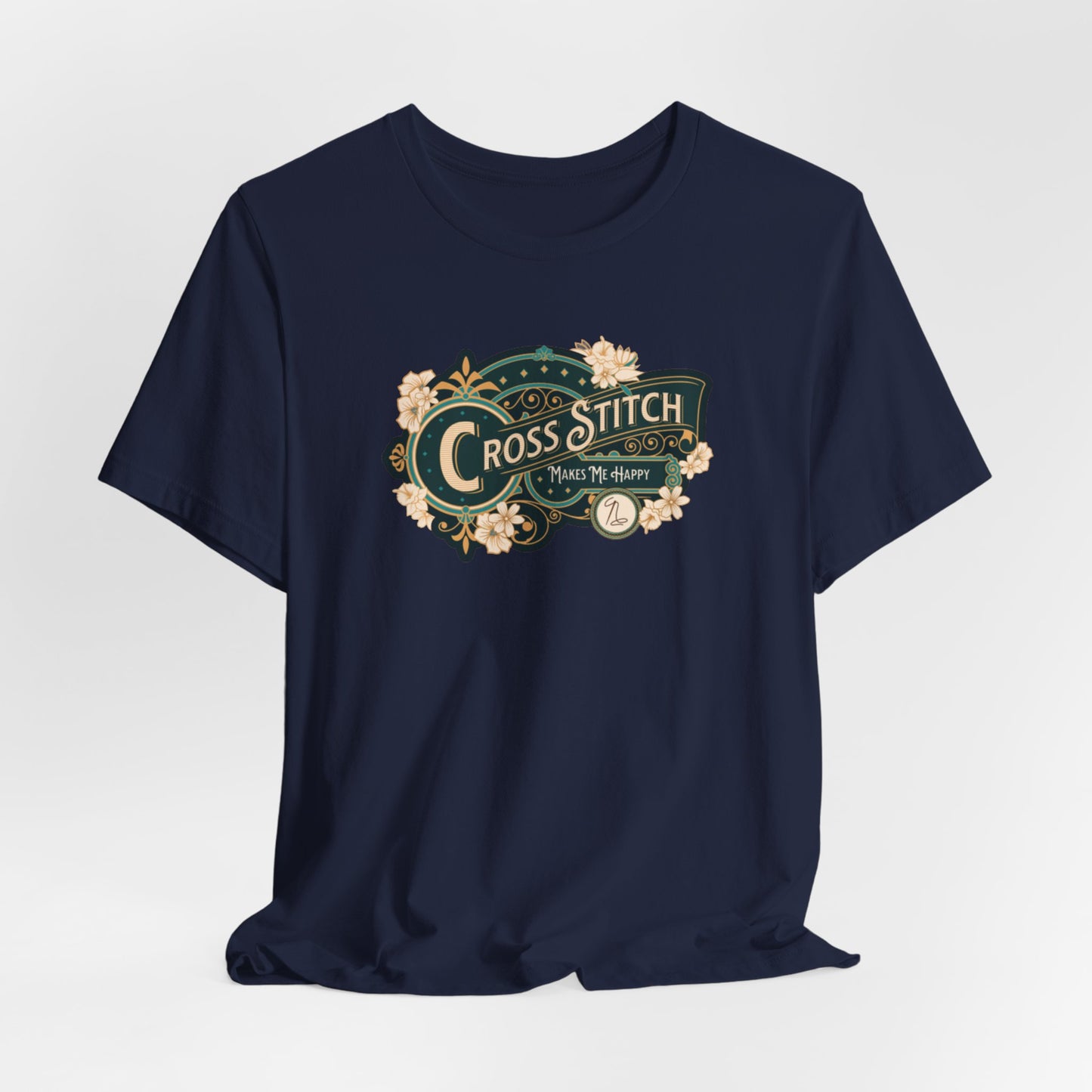 Cross Stitch Makes Me Happy, Unisex, T-Shirt