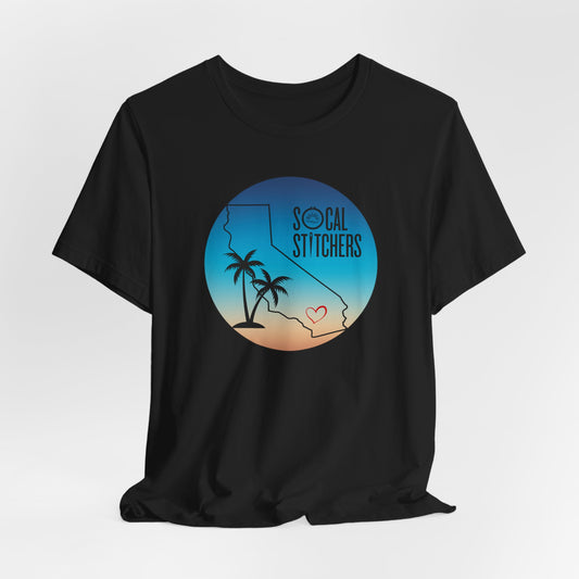 So Cal Stitchers, Beach Vibes, Unisex Jersey Short Sleeve Tee