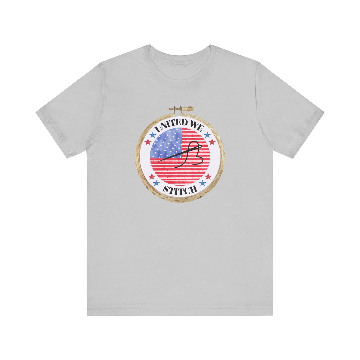 United We Stitch T-Shirt, Cross Stitch Shirt, 4th of July Stitchy Shirt