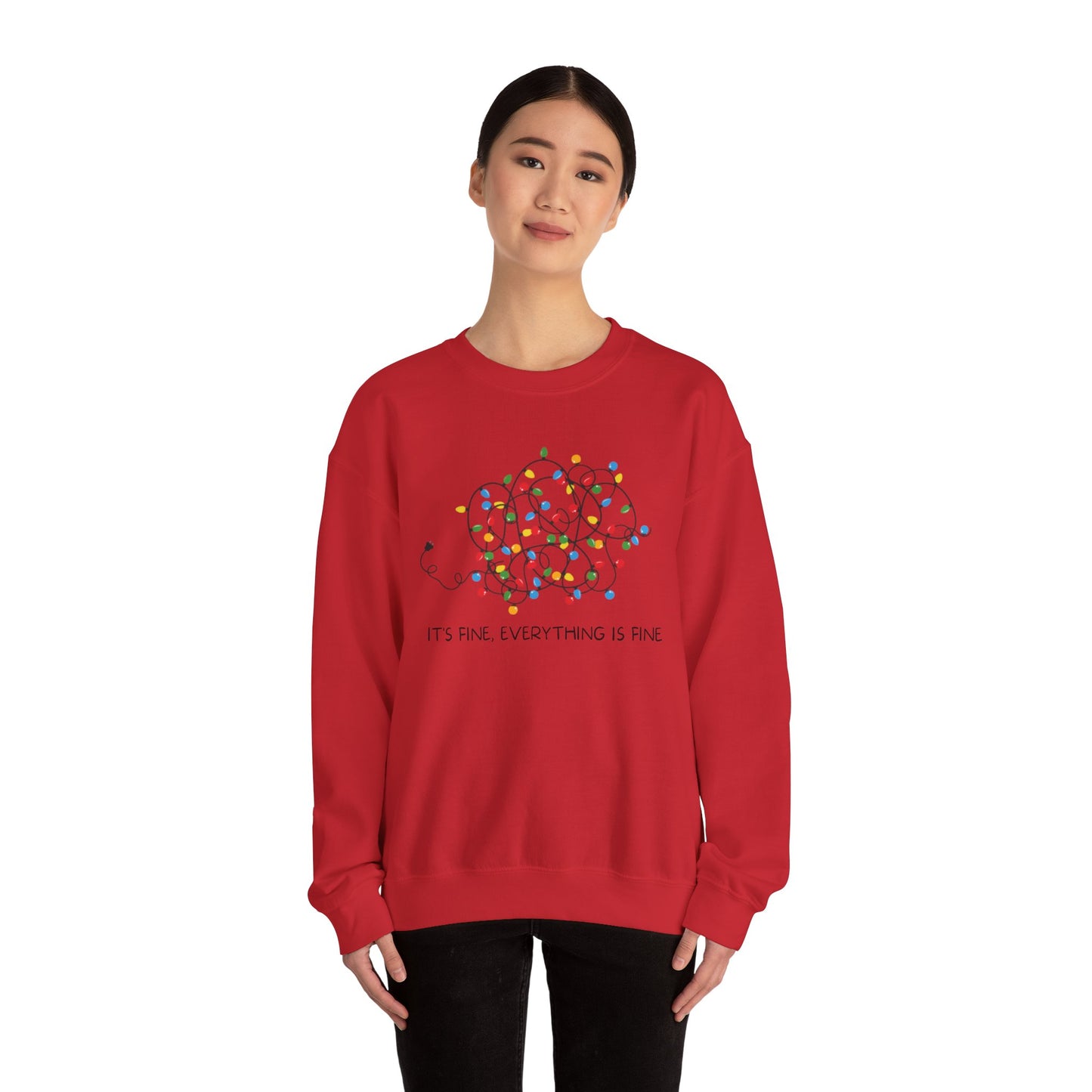 It's Fine, Everything is Fine, Christmas lights, Tangled lights, Christmas T-Shirt, Crewneck, Sweatshirt