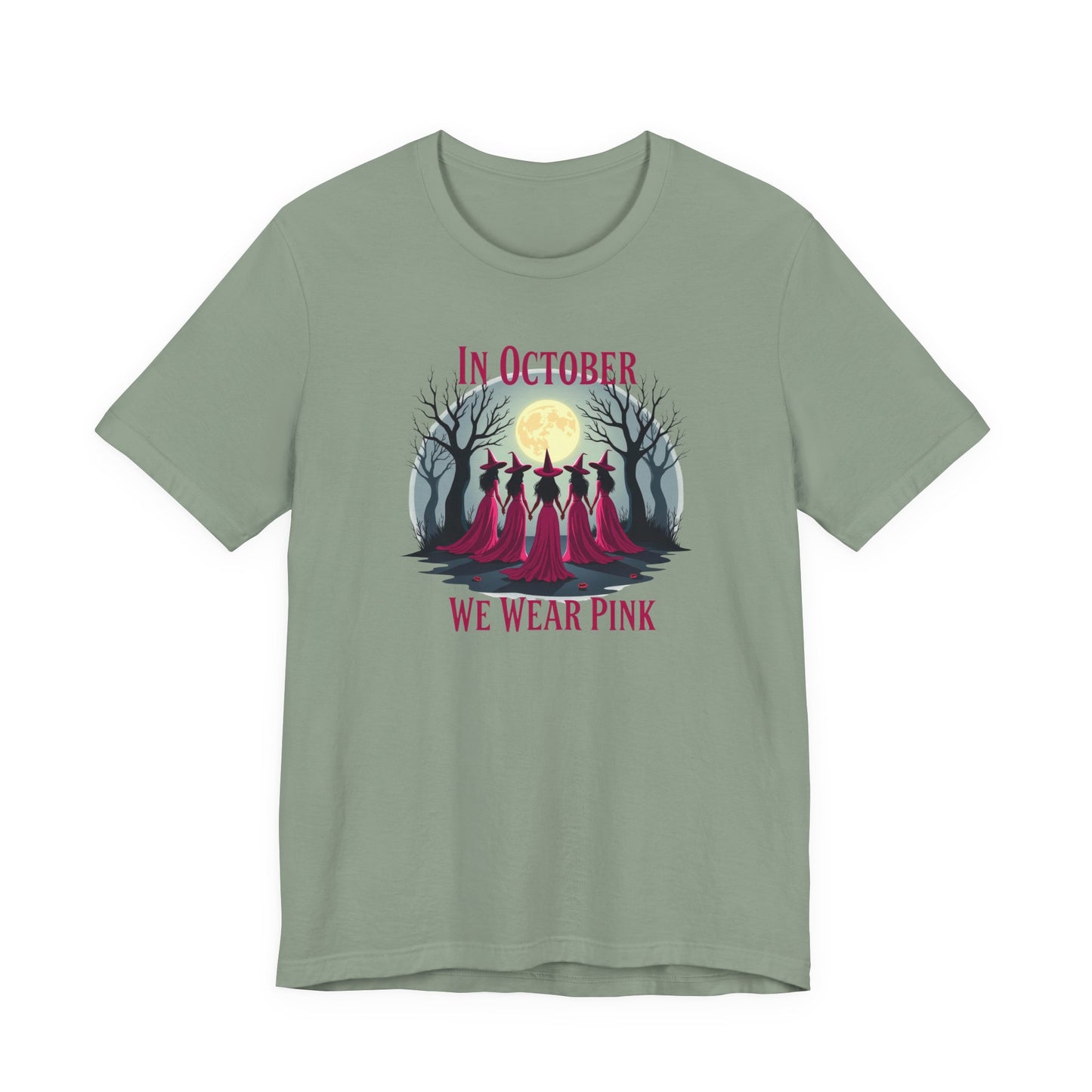 Breast Cancer Awareness Tee - In October We Wear Pink, Support T-Shirt, Halloween Themed Breast Cancer Awareness Tee
