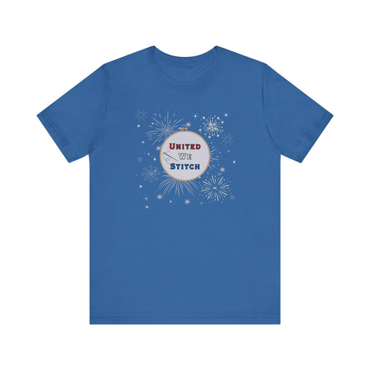 United We Stitch T-Shirt, Cross Stitch T-Shirt, Stitch Shirt, 4th of July, Stitchy Shirt