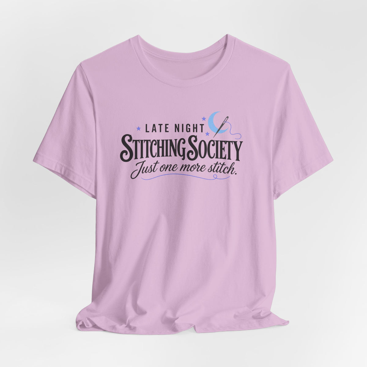 Stitching Society Moon and Stars Crewneck T-Shirt - Black Font