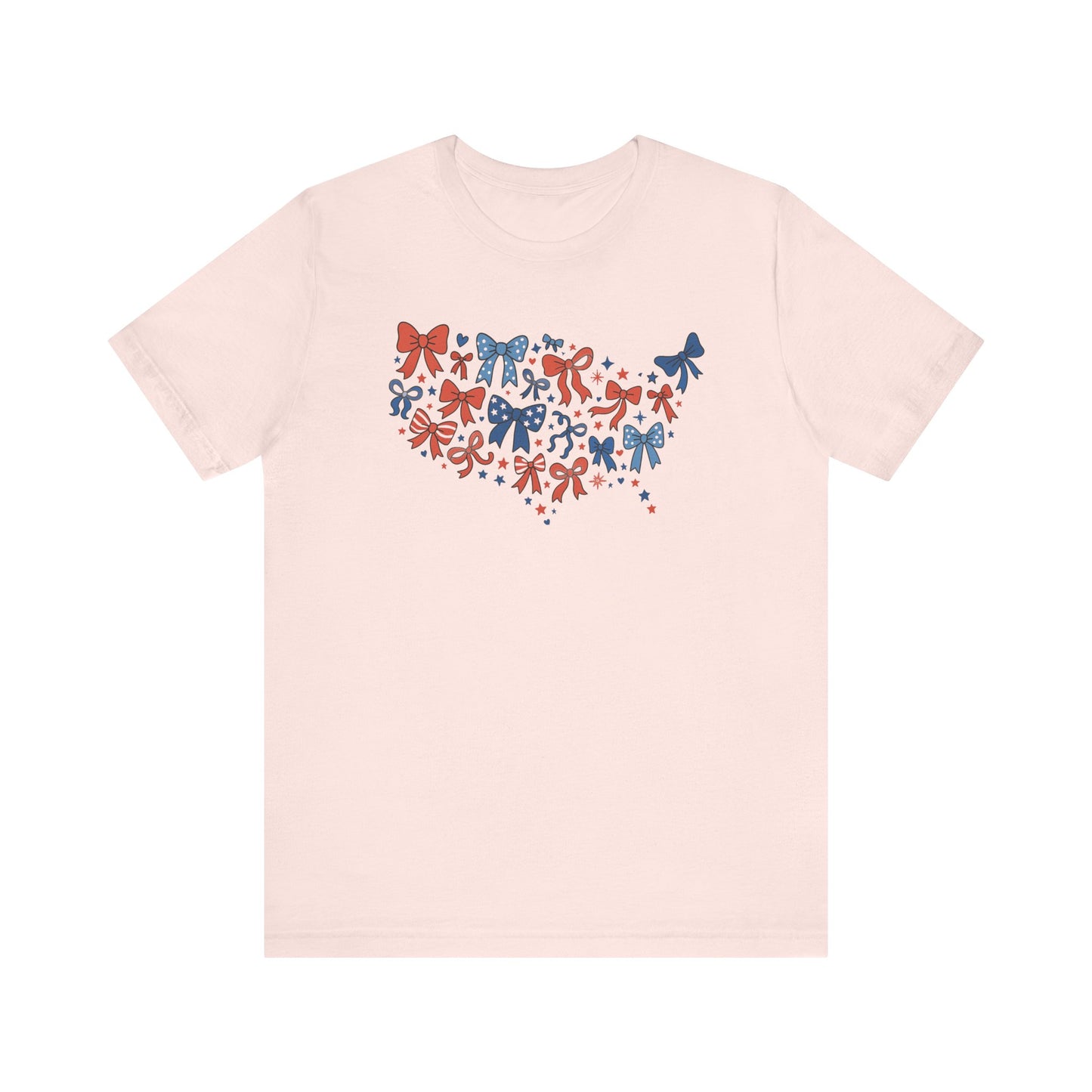 Patriotic Bow Graphic Tee, Summer Fashion, 4th of July Shirt, Gift for Her, Fun Casual Wear