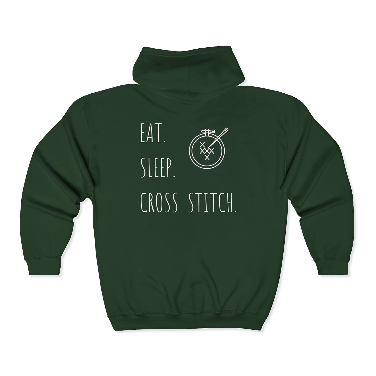 Eat. Sleep. Cross Stitch - Zip Hoodie, Heavyweight Hoodie