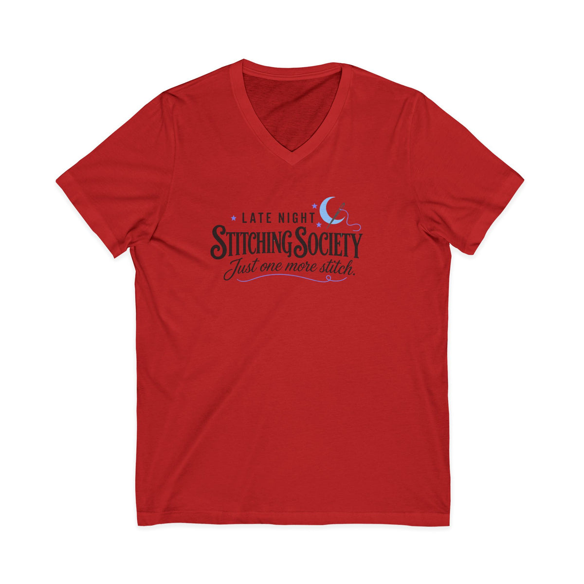 Stitching Society, Moon and Stars T-Shirt, V-Neck, Black Font