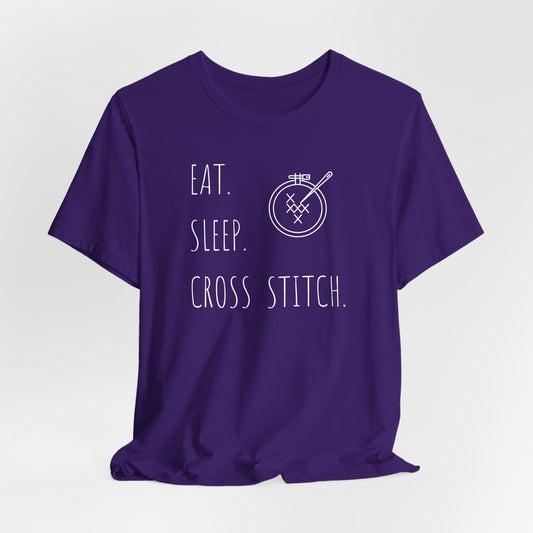 Eat Sleep Cross Stitch, T-Shirt, Unisex