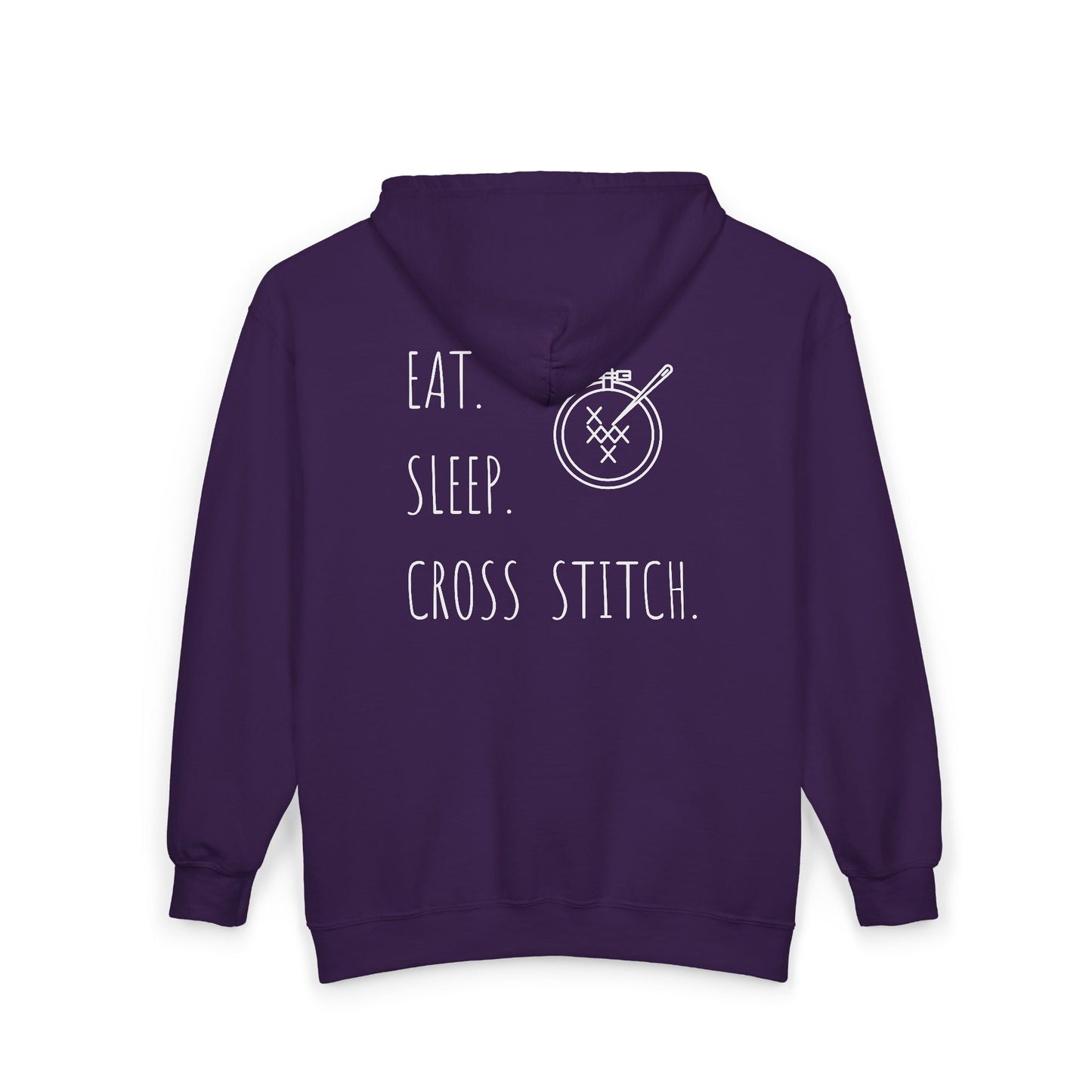 Eat. Sleep. Cross Stitch - Zip Hoodie, Heavyweight Hoodie