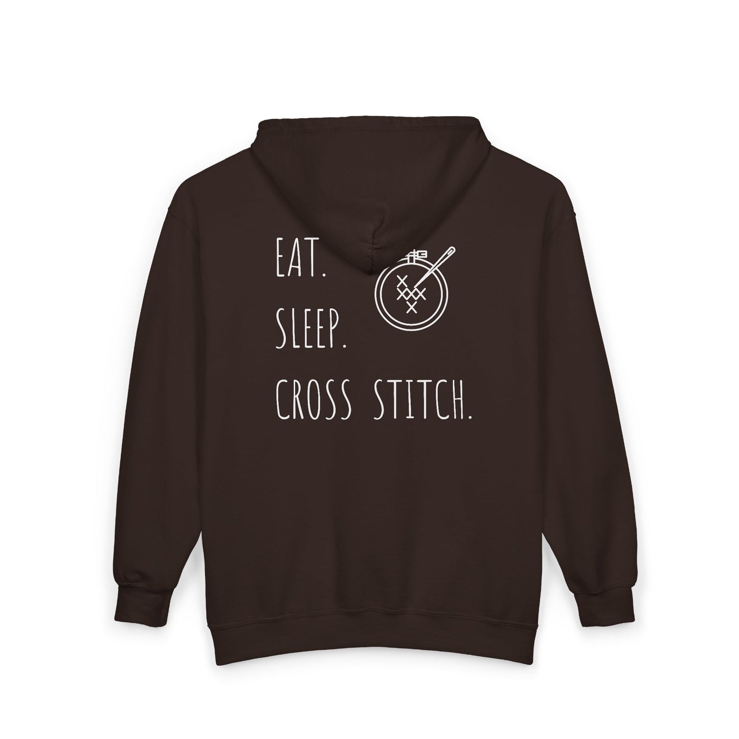 Eat. Sleep. Cross Stitch - Zip Hoodie, Heavyweight Hoodie
