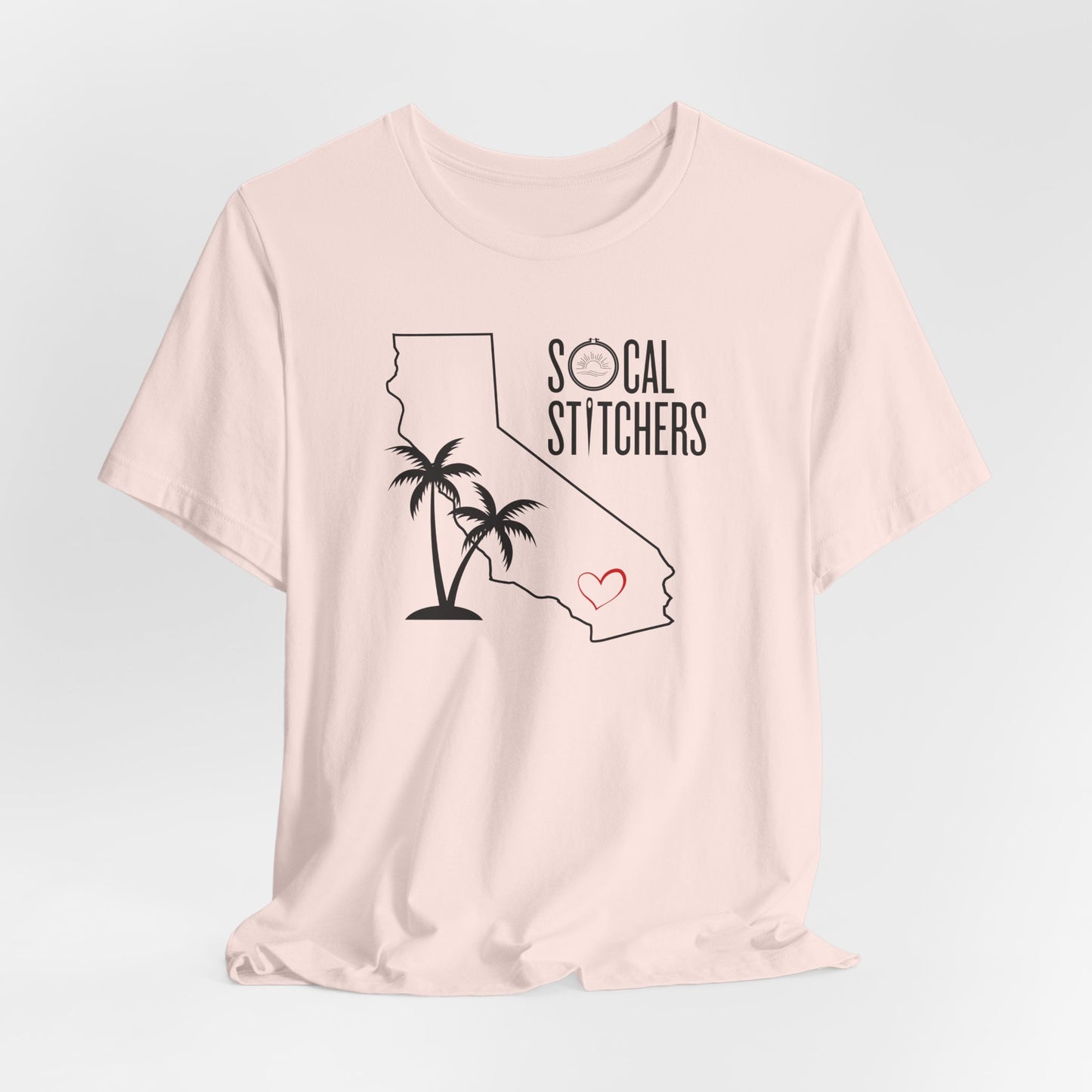 So Cal Stitchers, Black Font, Unisex Jersey Short Sleeve Tee