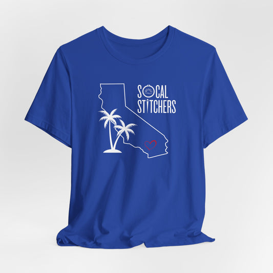 So Cal Stitchers, White Font, Unisex Jersey Short Sleeve Tee