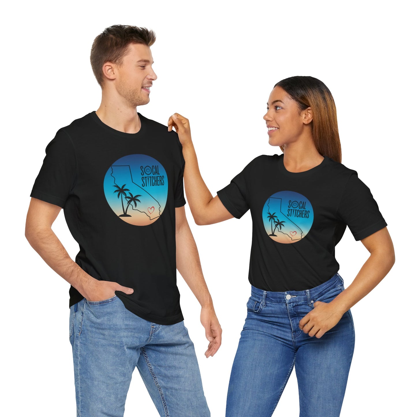 So Cal Stitchers, Beach Vibes, Unisex Jersey Short Sleeve Tee