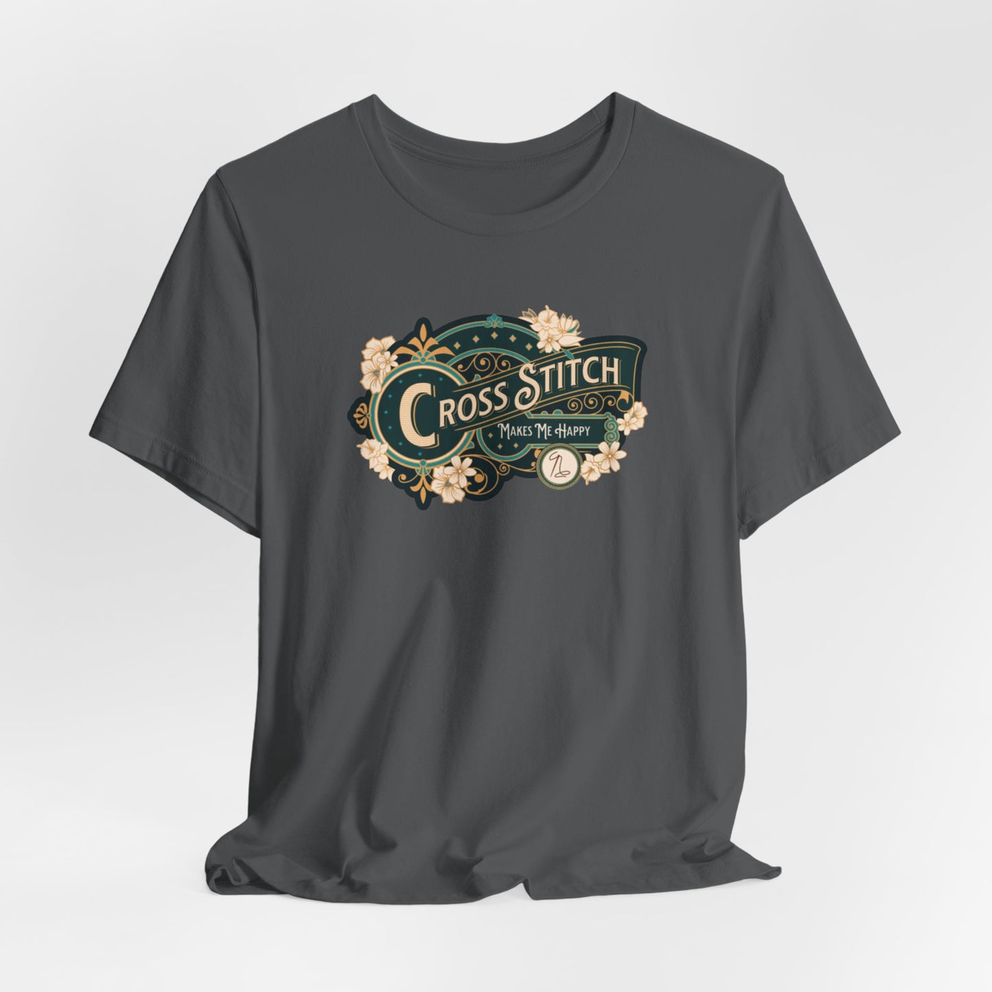 Cross Stitch Makes Me Happy, Unisex, T-Shirt