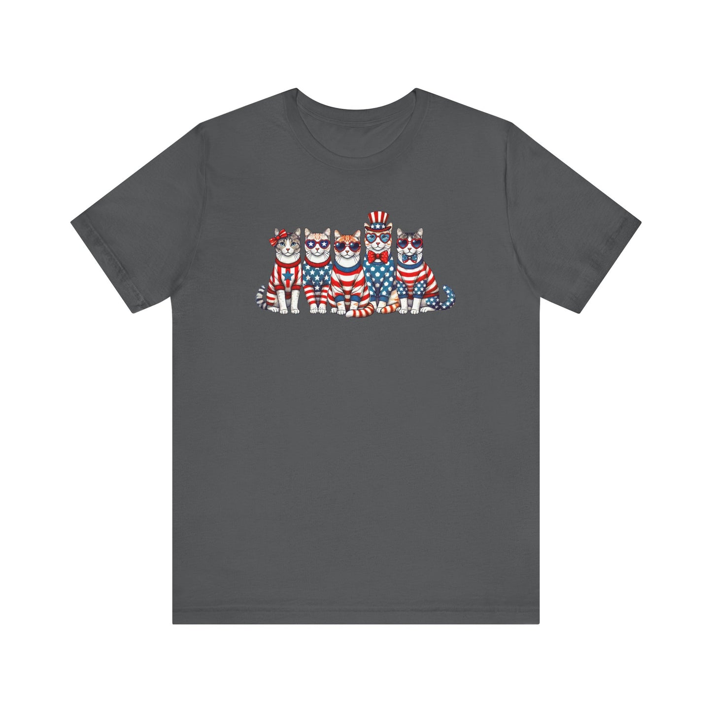 Patriotic Cat T-Shirt, Fun Shirt for Cat Lovers, Patriotic Cats, 4th of July, Gift for Cat Lovers