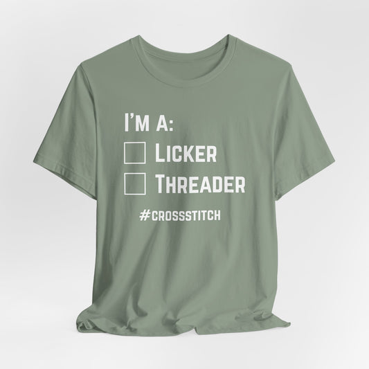 I'm A: Licker, Threader Crewneck Checkbox Tee