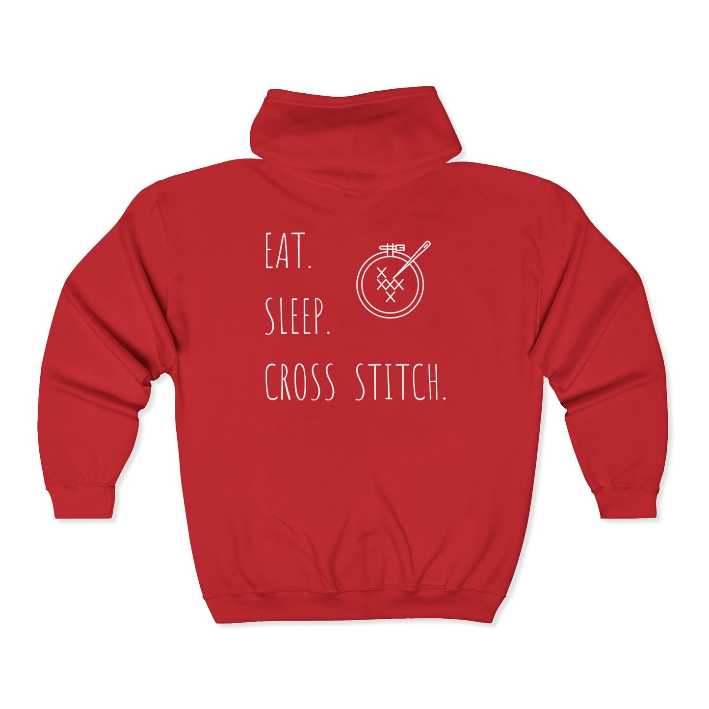 Eat. Sleep. Cross Stitch - Zip Hoodie, Heavyweight Hoodie