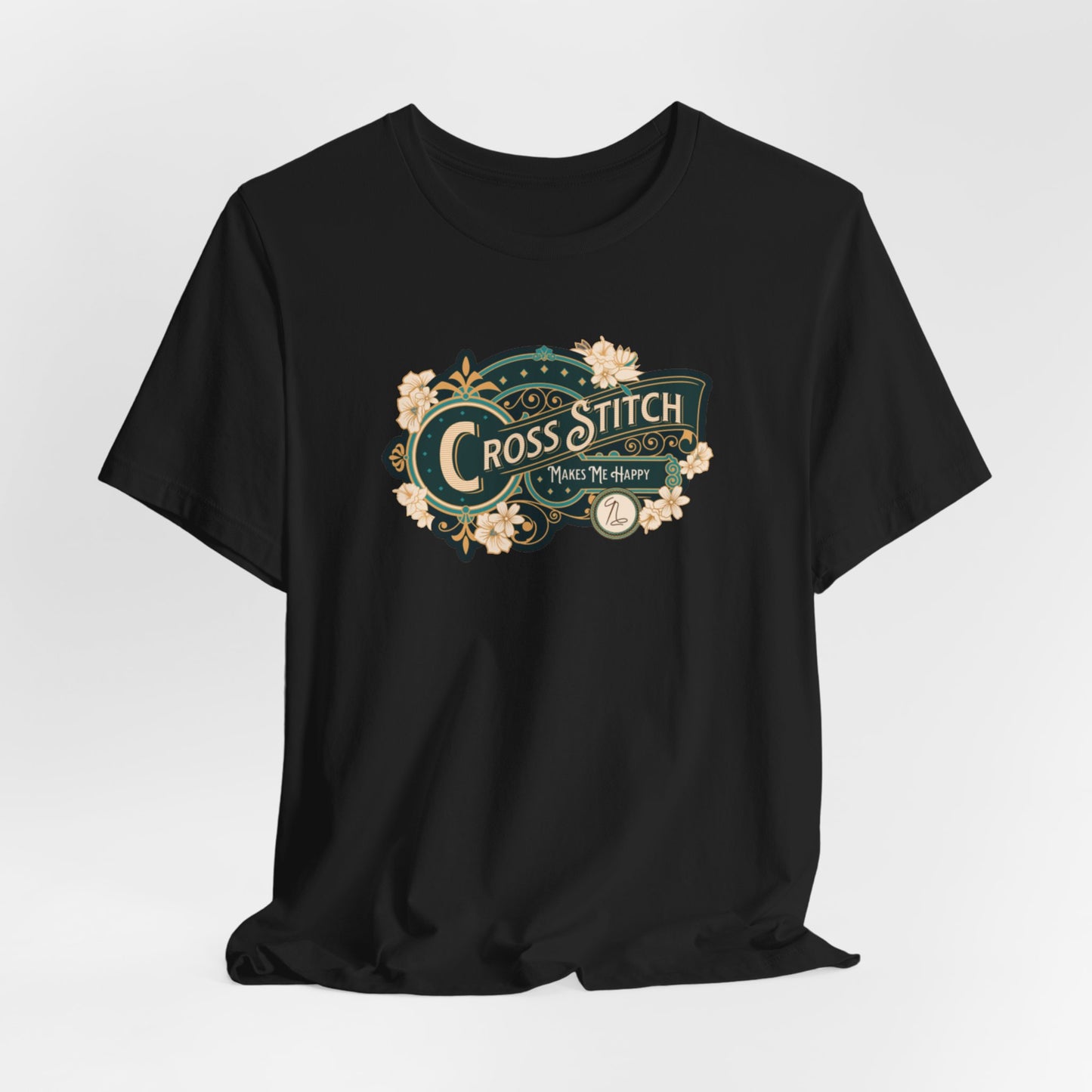 Cross Stitch Makes Me Happy, Unisex, T-Shirt