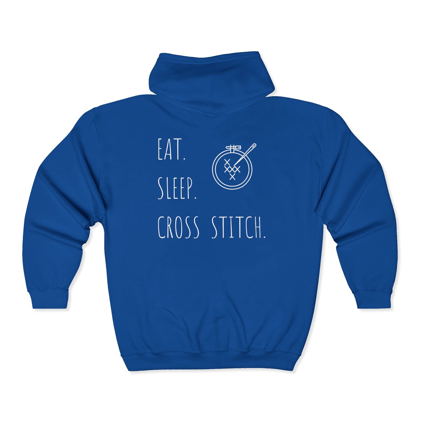 Eat. Sleep. Cross Stitch - Zip Hoodie, Heavyweight Hoodie